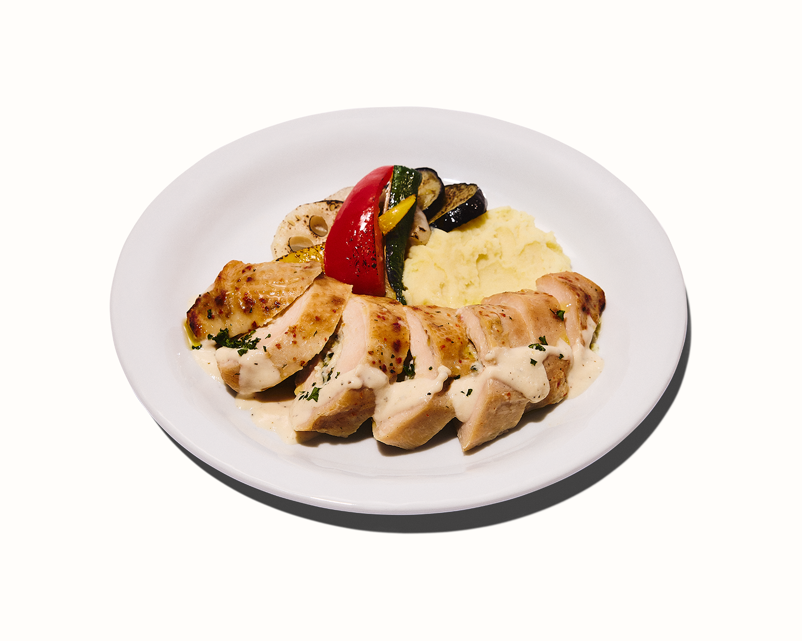 具だくさんチーズクリーム入り　五穀味鶏胸肉ローストのホリデープレート