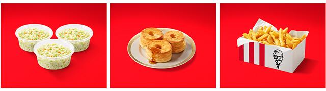 左から「コールスロー(M)」「ビスケット」「ポテトBOX」イメージ